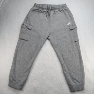 Nike Sportswear Club Fleece Cargo Sweatpants Gray Men’s Large CD3129-063 Joggers